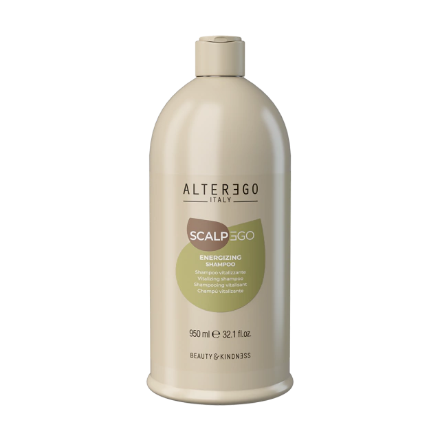 Presentación 950ml del Energizing Shampoo ScalpEgo Alter Ego disponible en Cali.